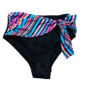 NWT Swimsuits For All Bikini Bottom Slimming Colorful Print Tummy Hider Sz 10